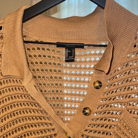 Tan Knit Button-Up Sweater - Picture 2 of 2